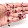 Pink Tourmaline Quartz Gemstone Jewelry Necklace Set 18-20''