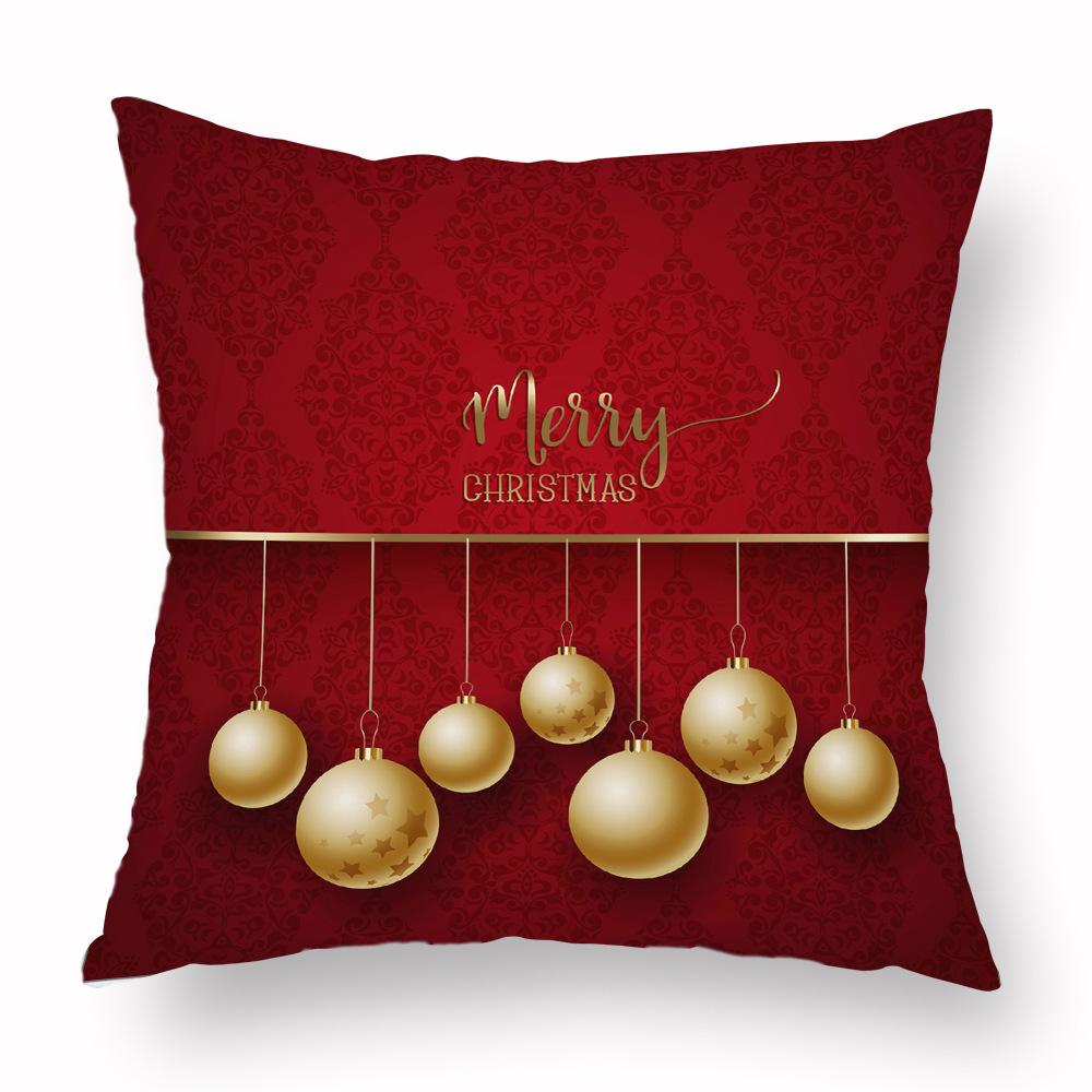 Santa Claus Pillow Case Bell Home Decoration Living Room Sofa Cushion New Snowflake Pillow Can Be Customized