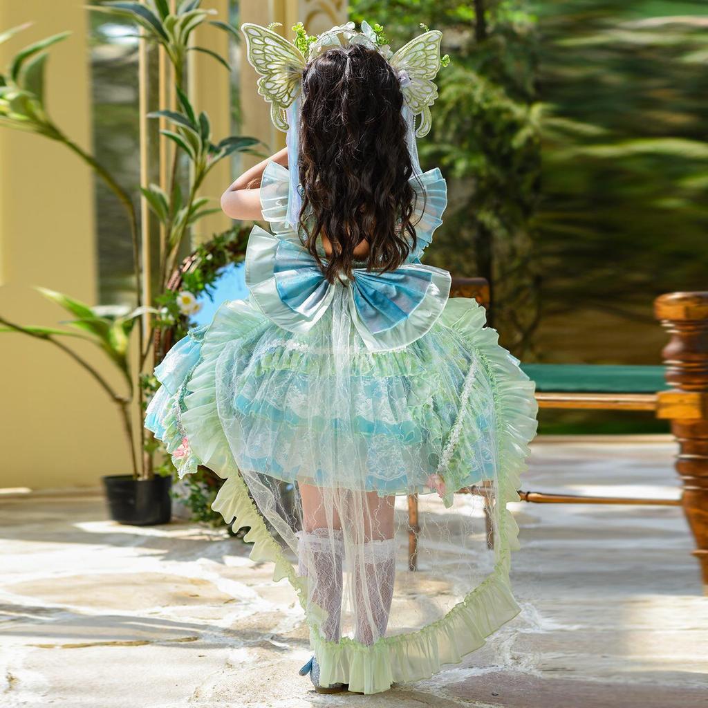 Little Girl Flower Fairy Princess Dress - Summer Birthday Party Outfit