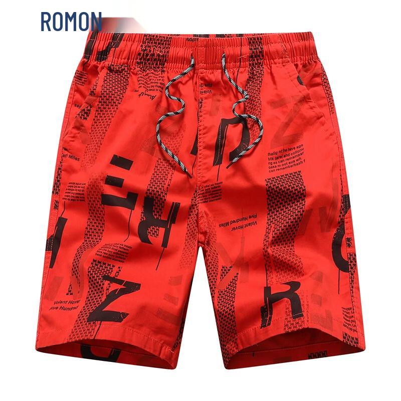 Romon Men s Loose Fit Summer Cargo Beach Shorts L