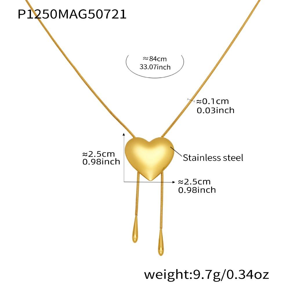 Glänzende Liebe Zug Schlangenknochenkette Edelstahl 18K Gold Halskette Quasten Pulloverkette