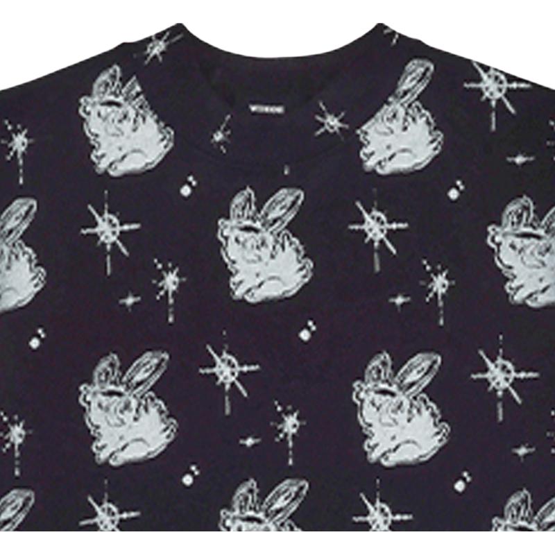 We11done Rabbit Print Round Neck Vest Unisex Tops WD-TV1-22-559-U-BK