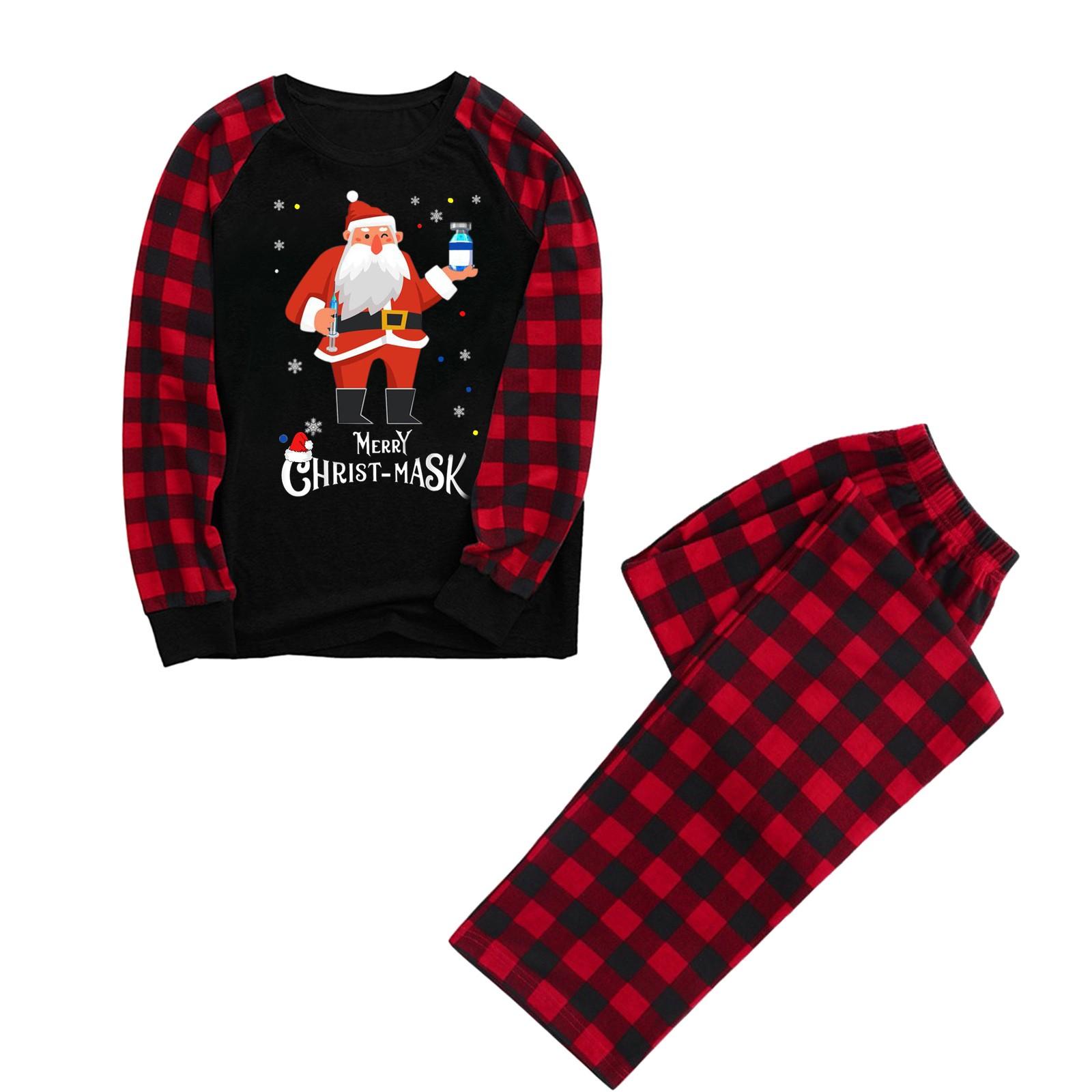 

Рождество Мужчина Папа Принт Блузка Топы И брюки Семейная одежда Пижама