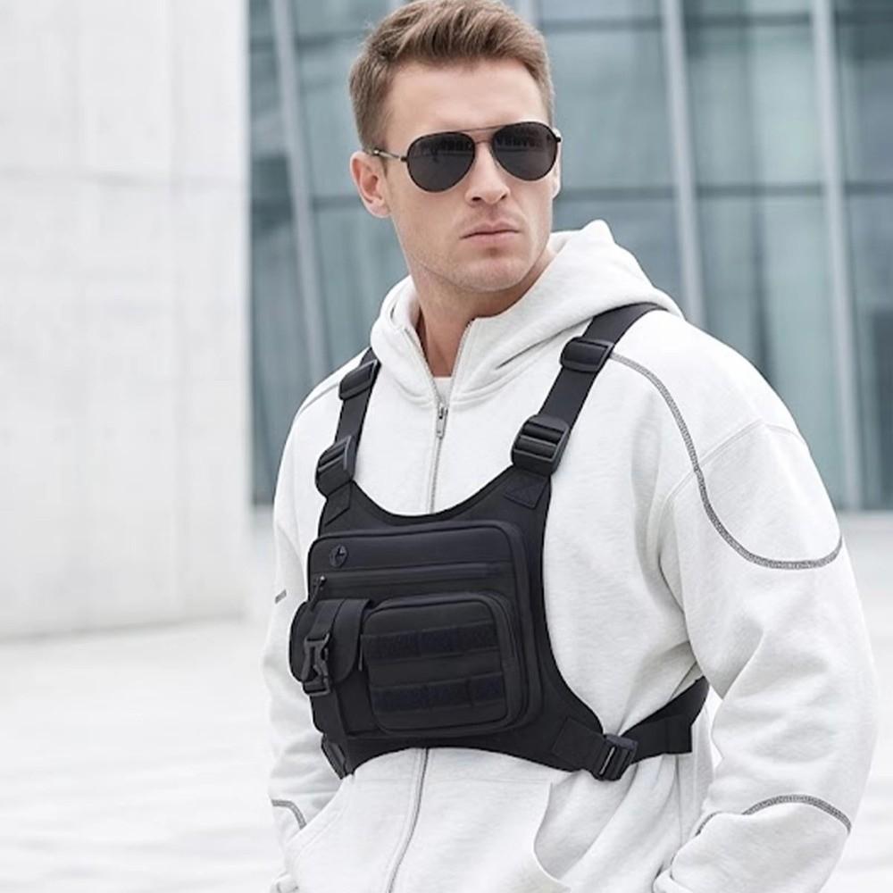 Water Resistant Multi-functional Chest Bag Adjustable Outdoor Chest Bag Running Vest Bag  Cycling