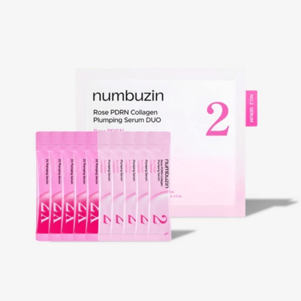 Nr. 2 Rose PDRN Kollagen Aufpolsterndes Serum Duo Stick Set 1,2 ml x 10 Stk.