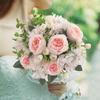 1PC Artificial Flowers Wedding Table Home Bedroom Decorations Bridal Bouquet Garden Fake Silk Peony Hydrangeas Vases Outdoor Diy
