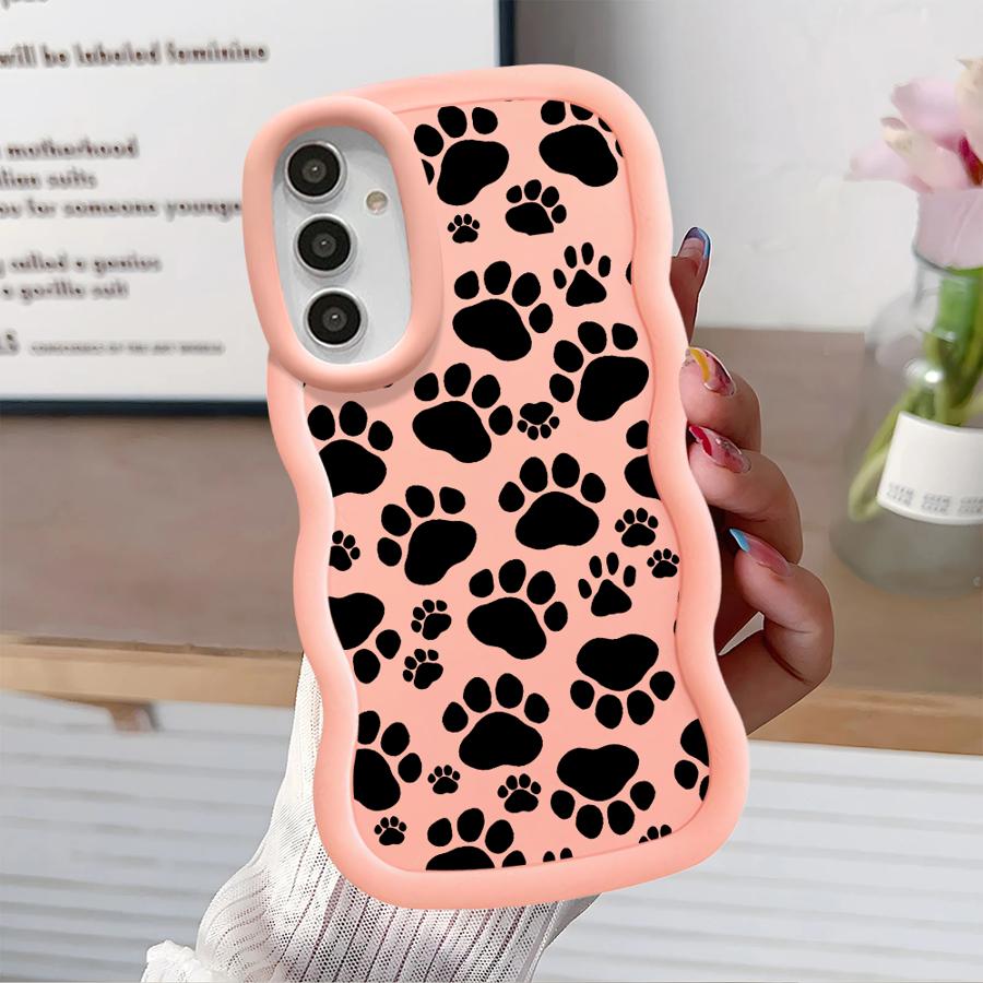Cute Pet Paw Prints Soft Phone Cover Case for Samsung Galaxy A14 A13 A16 A12 A15 A11 A52 A21s A23 A03 A05 A22 A06 A33 A53 A04
