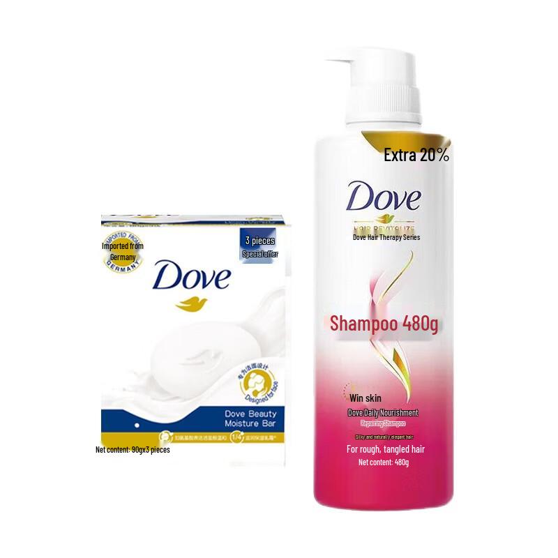 

Dove Daily Nourishing Repair Shampoo & Cream Bar Soap Set