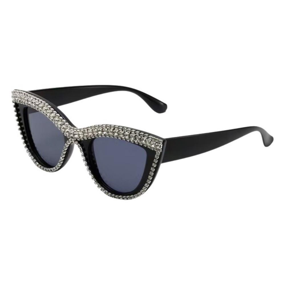 Large Frame Rhinestone Eye Sunglasses Full Frame Rhinestone Studded Sunglasses Formal Events Style 1