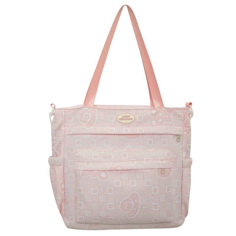 Large Capacity Canvas Bag Soft Material Trendy Tote Bag Street Style Crossbody Bag