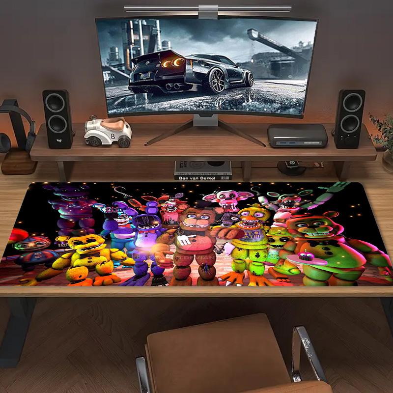 FNAF Farb-Mauspad Großes Gaming-Tischkissen Rutschfestes Laptop-Tablet Großes Mauspads XXL Matte Mini-PC Spielmatte Mit Verriegeltem Rand