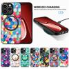 Bunte kabellose Lade-Handyhülle für iPhone 15 Pro Max 14 Plus 13 12 11 SE X für Samsung Galaxy S24 Ultra S23 S21 FE A35 A15 A54 A34 A53 Cover