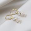 14K Gold Plating Korea  Jewelry Exquisite AAA Zircon Bear Pendant Earrings Sweet Girl Gift Elegant Women Daily Work Earrings
