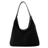 Women Suede Tote Bag Slouchy Retro Handbag Magnetic Closure Large Capacity Purse for Work Travel