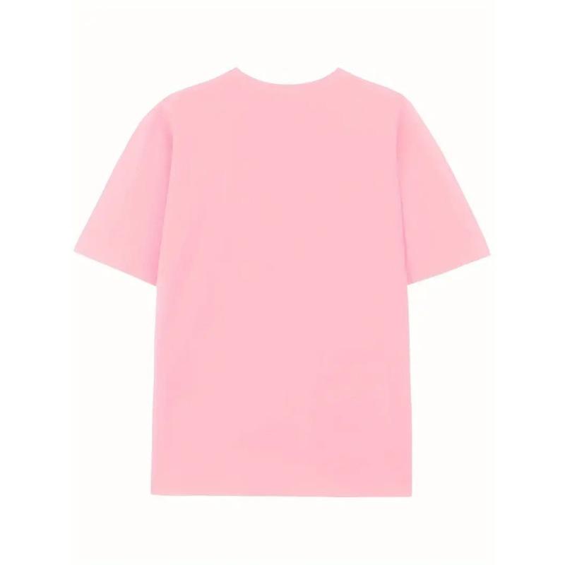 European sizes Girl's Round Neck T-Shirt, Short Sleeve, Summer Casual Comfortable Sporty Fashion Top for Teen Girls' Daily Wear