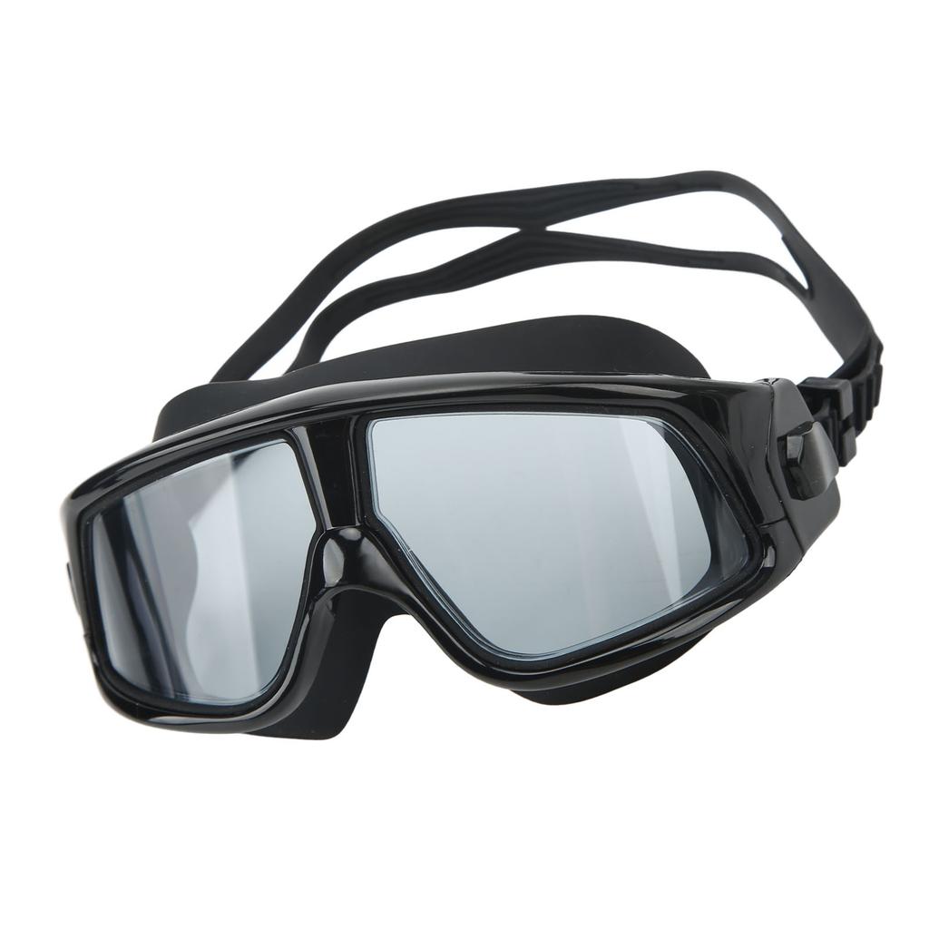 Swimming Goggles Prevent Fog UV Protection Wide View Diving Glasses with Storage Case for Adults Black