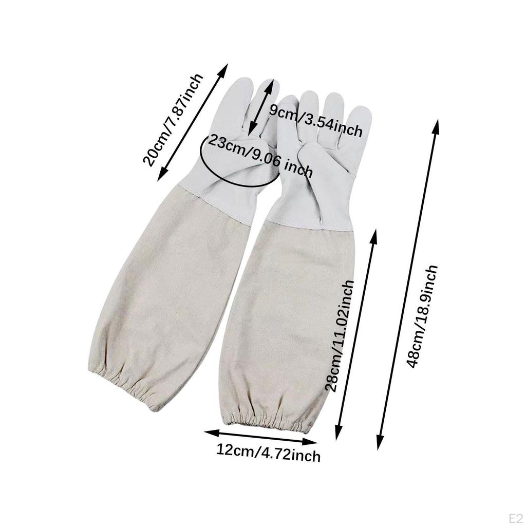2x Beekeeping Gloves Anti Scratch Hand Protector for Adults Women Beekeepers L