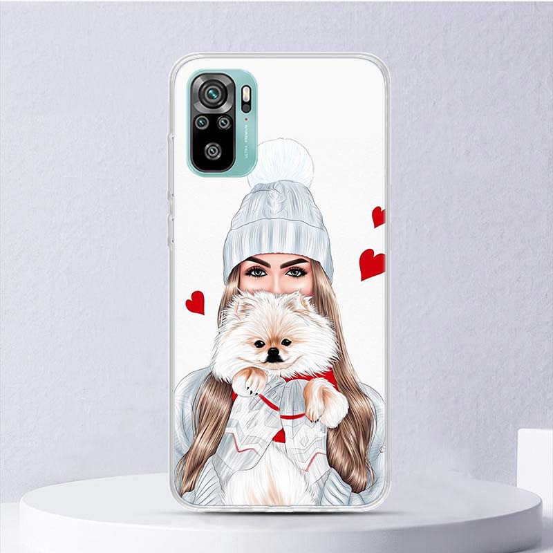 Artă de Crăciun Fete Cafea Husă Moale Pentru Xiaomi Redmi 10 10A 10C 9 9A 9C 9T Husă Telefon 8 8A 7 7A 6 6A S2 K20 K40 Pro 10X Fundă