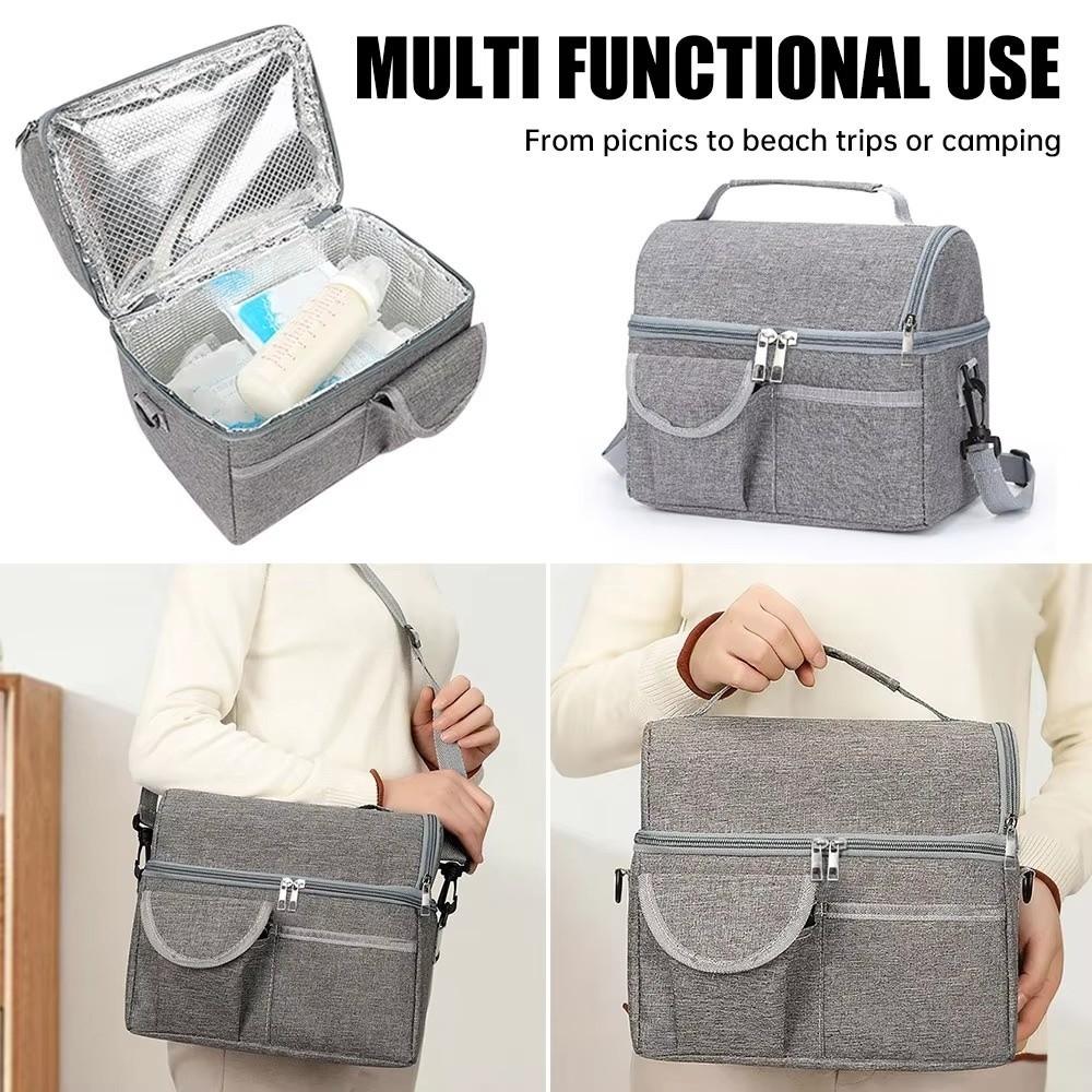 Thermal Lunch Bag Waterproof Cooler Pack Portable Mommy Bag  Office