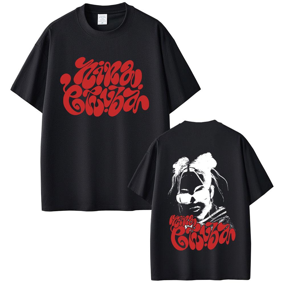 2025 Summer Rapper Nina Chuba Face Graphic Men Women Hip Hop Fashion Short Sleeve 100% Pure Cotton Printed Leisure T-shirt