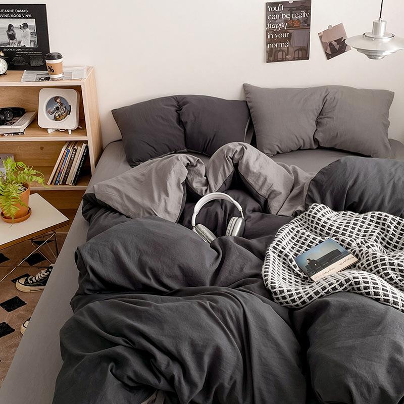 Class A Maternal And Infant Grade Colorable Bed Four-Piece Quilt Cover Student Bed Sheet House 3Pcs Set Factory