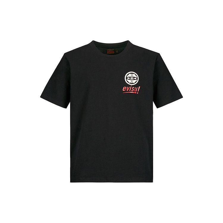 Evisu Letter Logo Round Neck T-Shirt Men Tops Black 1EAOTM9TS534XX