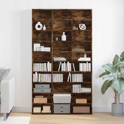 Vidaxl CD Storage Cabinet, Smoked Oak, 102X23X177.5 Cm