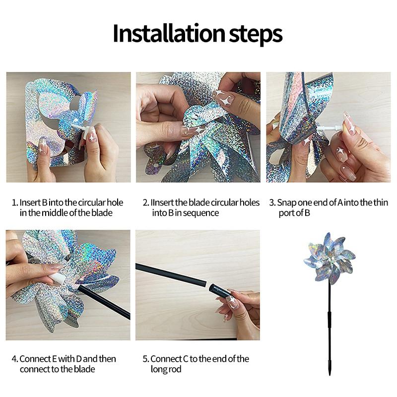 Bird Repeller Pinwheels Birds Reflective Windmills Garden Accessorie Balcony Bird Repellent Device Tools Home Garden Windmill