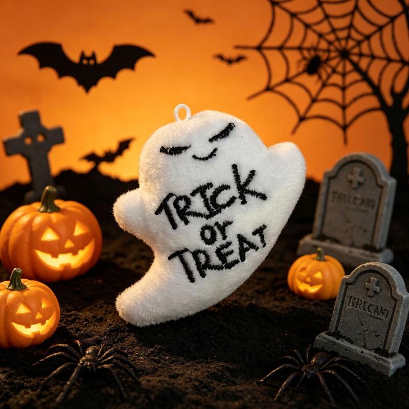 Porte-clés Peluche Halloween Pour Femmes Citrouille Fantôme Chauve-souris Chapeau de Sorcière Trick Or Treat Charme de Sac Dessin Animé Cadeaux de Fête Accessoires Porte-clés