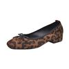 Designer Vintage Leopard Women Mary Jane Shoes Fashion Shallow Slip On Elegant Low Heel Ladies Shoes
