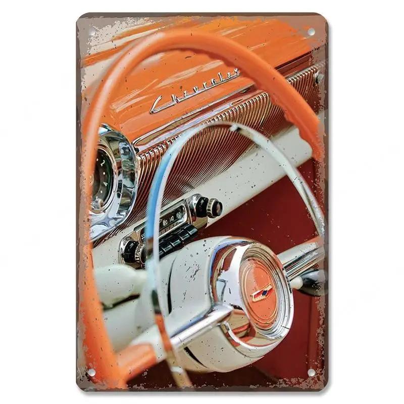 Vintage Dad's Car Bus Poster Retro Metal Plaque Signs Grand Prix Automobile Metal Tin Plate Garage Bar Pub Club Home Wall Decor