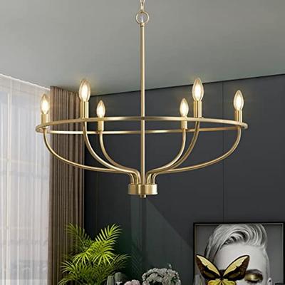 Eleganter 6-flammiger Kerzenleuchter in Gold – ideal für Esszimmer, Wohnzimmer, Schlafzimmer und Küche
