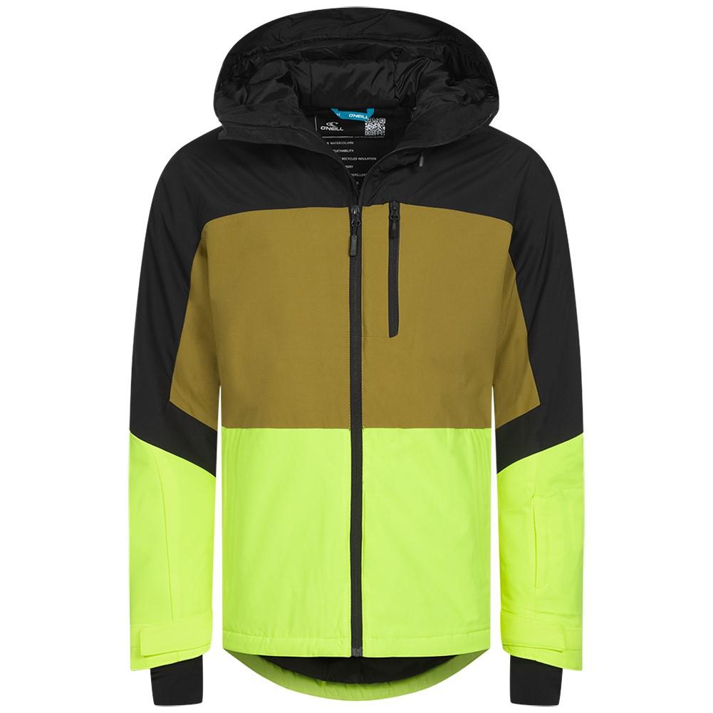 O'neill Rock Jacket Snow Wear Men Pyranine Yellow Color Block [2500031-42015] r.S