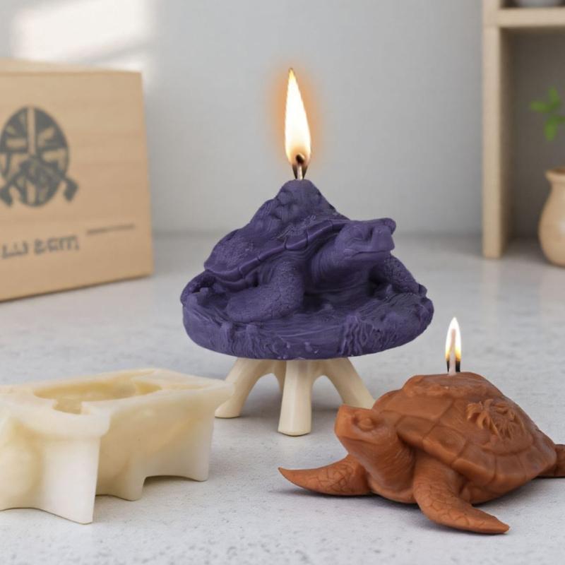 Tortoise Statue Silicone Candle Molds Tortoise Figurine Silicone Molds for Epoxy Resin Candle Soap Cement Silicone Molds