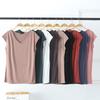 Summer Sleeveless T Shirt Women's V Neck Short Sleeved Loose Plus Size Vest Solid Color
