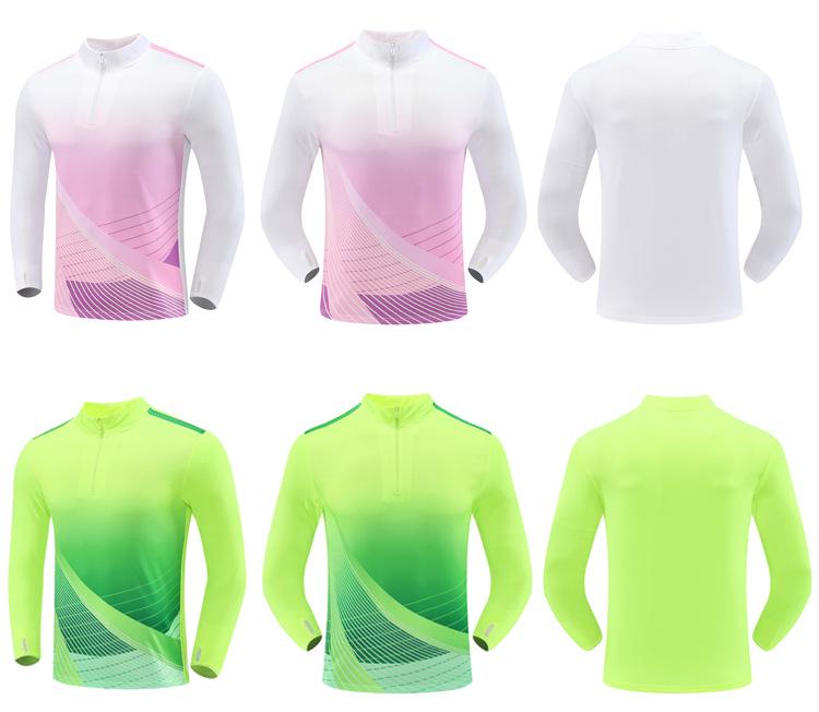 Unisex Autumn Winter Long Sleeve Football Training Suit with Half Zip for Children and Adults