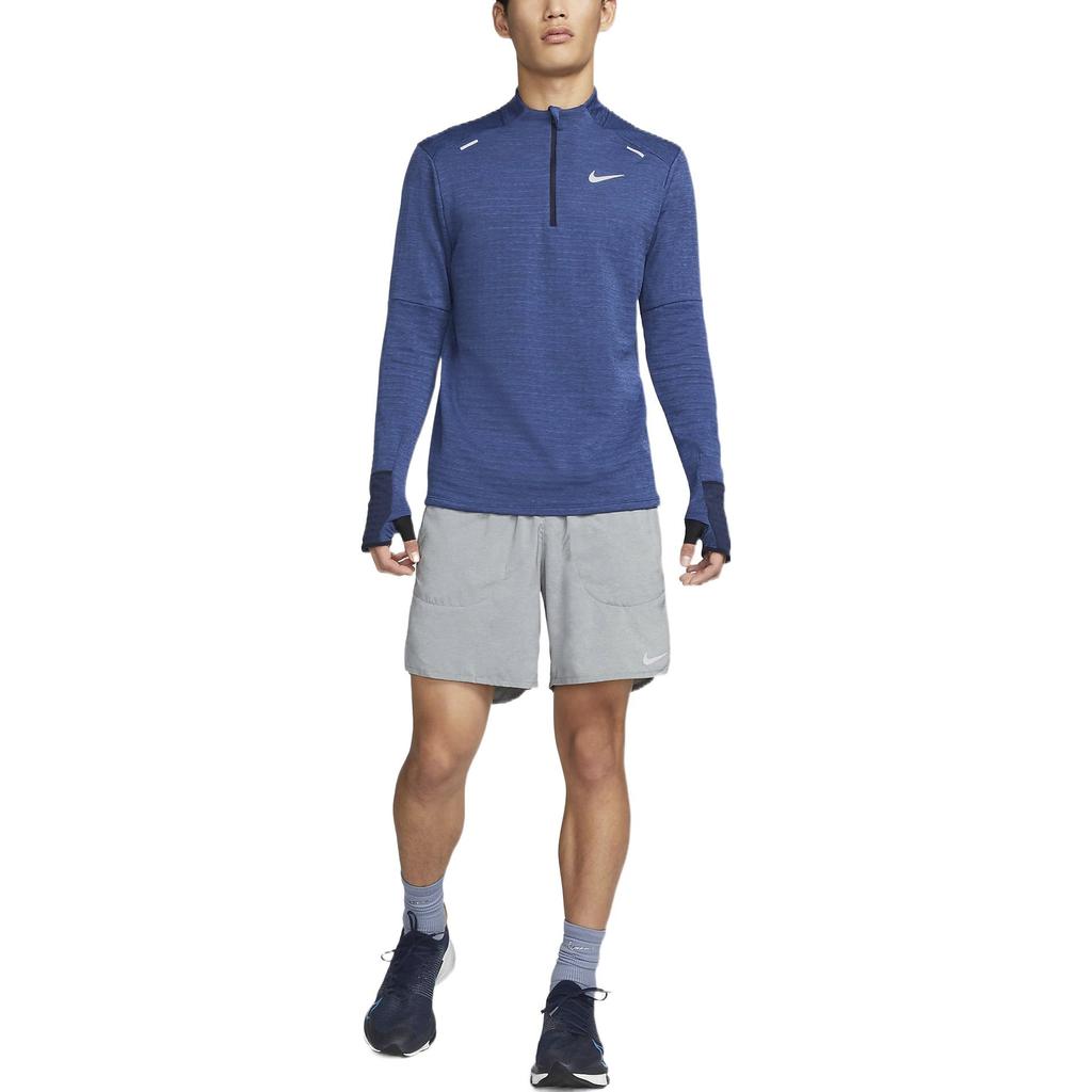 Nike Logo Print Mock Neck Sports Top Men Tops Blue DD5663-451