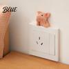 Resin Home Decoration Ornaments 3D Cute Animal Light Switch Sticker Cartoon Pig Cat Mermaid Frog Wall Small Desktop Ornament Crafts Stickers,