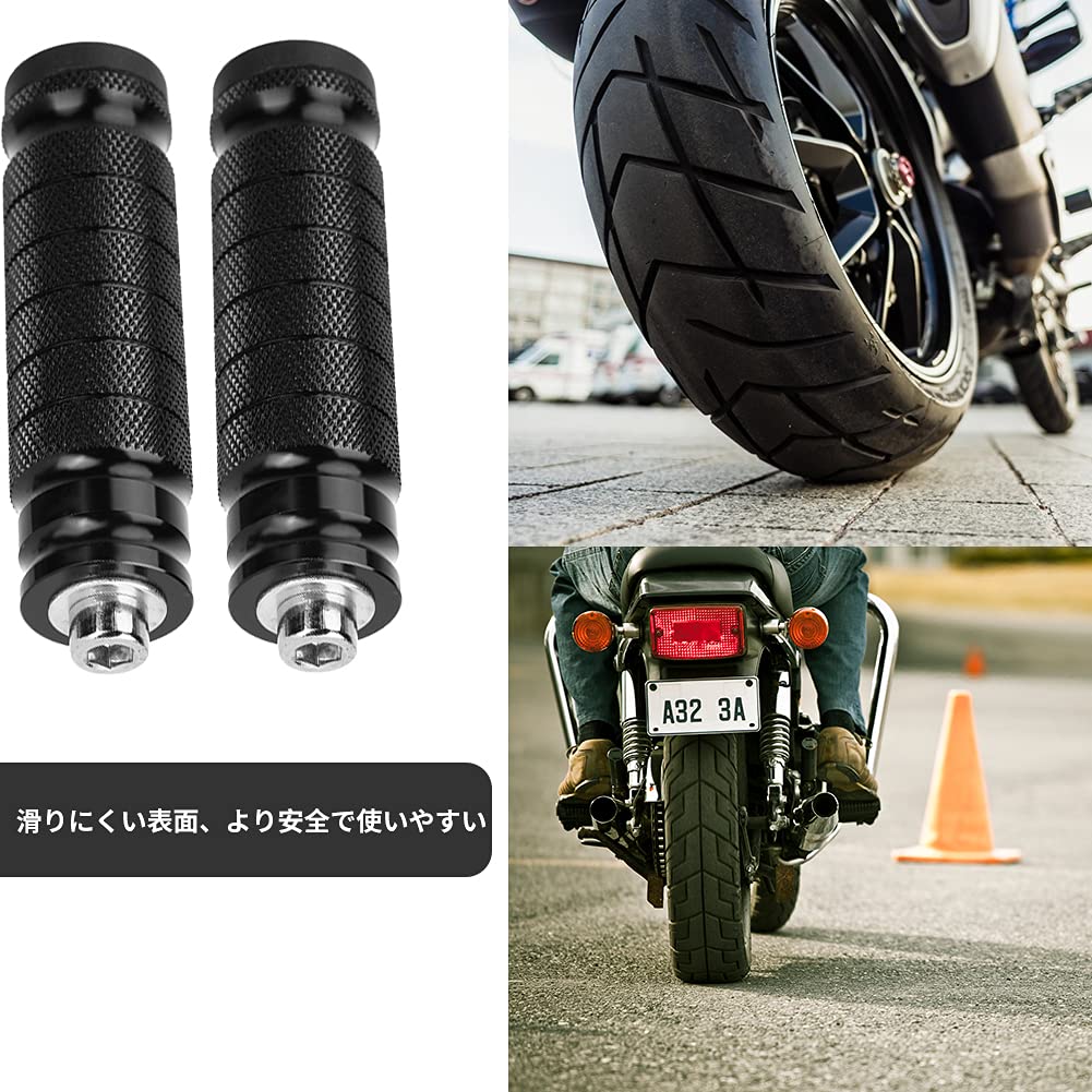 Qiilu Motorcycle Foot Pegs Anti-Slip Foot Pegs Left and Right Set M8 Thread CNC