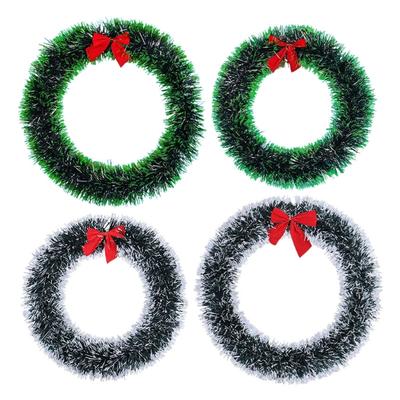 Christmas Color Ribbon Christmas Tree Ribbon Bow Knot Garland Hanging Ornaments Dark Green White Christmas Tree Decor