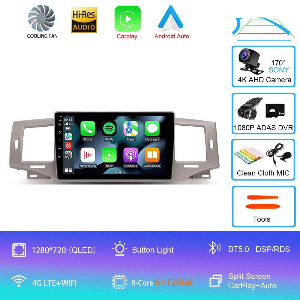 Car Radio Android 14 Carplay Auto Multimedia Player For Toyota Corolla 9 E120 2004-2006 WIFI+4G Autoradio Stereo 2din Head Unit