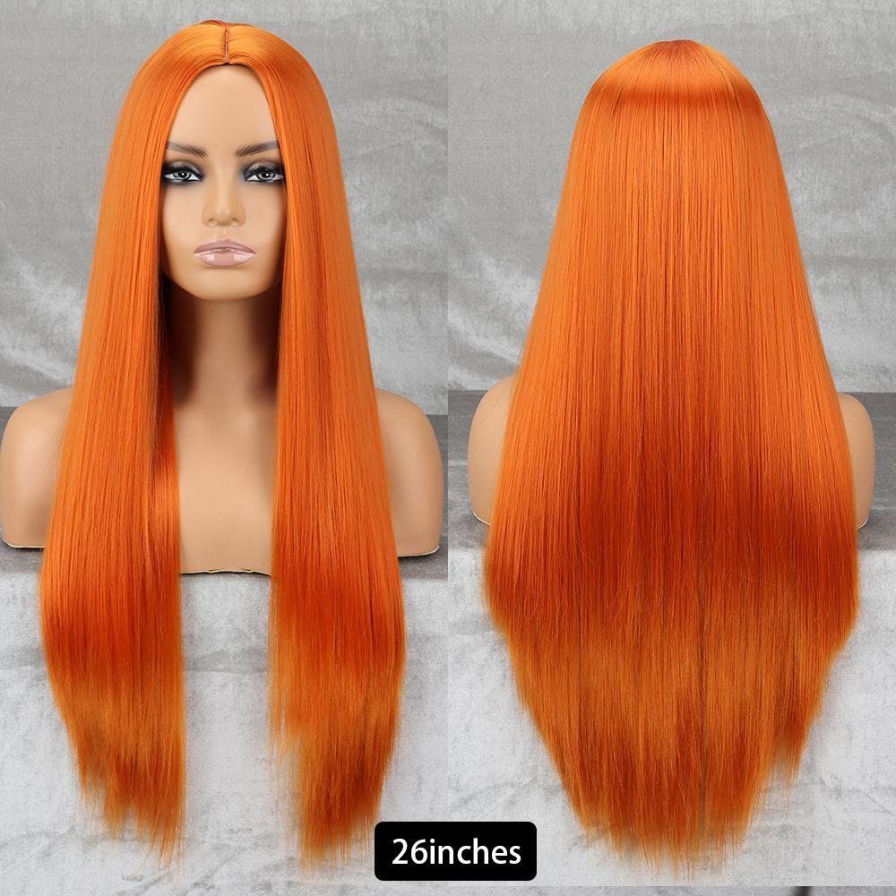 Long Straight Wig With Bangs Natural White Hair Wigs Synthetic Heat Resistant Wigs For Girls Daily Party Use