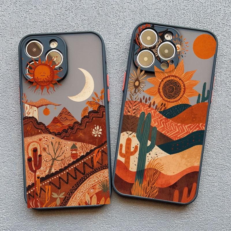 Mountain and Water Painting Phone Case For iPhone 11 12 Mini 13 Pro Max 17 16 Pro Max 14 15 Pro Max Plus Bumper Shockproof Cover