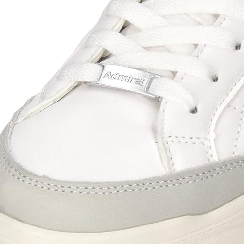 Admiral MARTON QUILT AD833 Sneakers, Unisex, White/Silver, Size 26.5cm