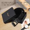 [Megan] Men's Genuine Leather Business Belt - Gentlemen's Belt, Automatic Locking, No Holes, Infinitely Adjustable, Ratchet, Suitable for Suits and