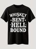 Women'S Short Sleeves Whiskey Bent Hell Bound Casual Short Sleeve T Shirt Funny Whiskey Lover Graphi