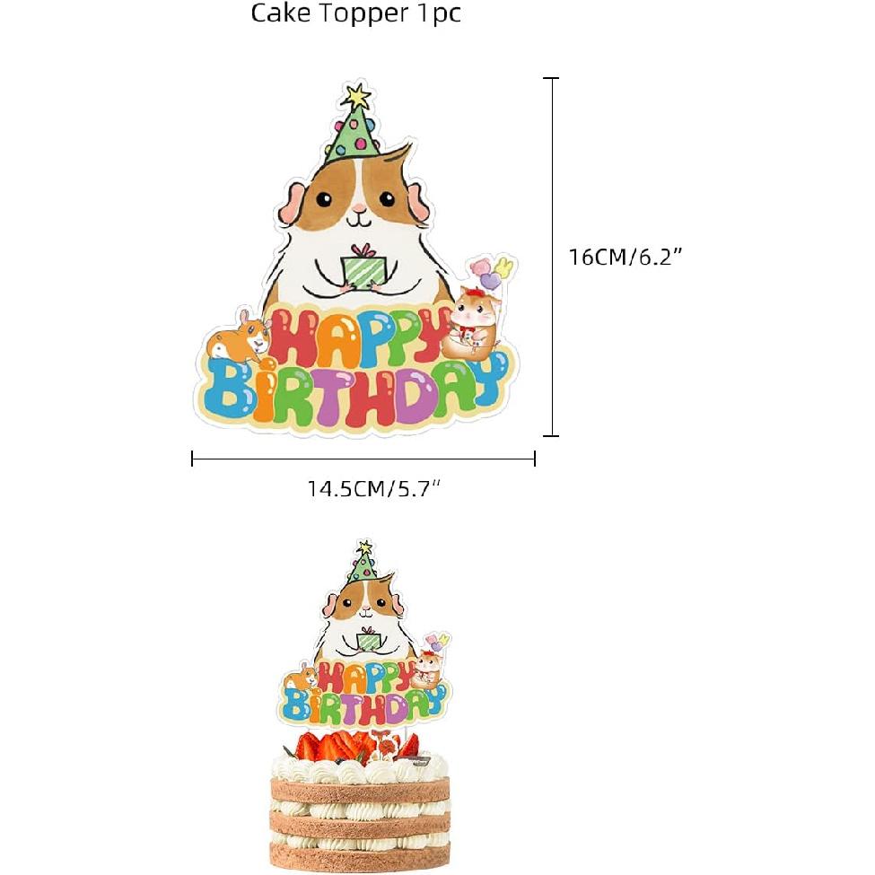Guinea Pig Birthday Party Decorations Supplies,Children Guinea Pig Birthday Party Balloons Banners Cupcake Decorations,Hamster Party Supplies for