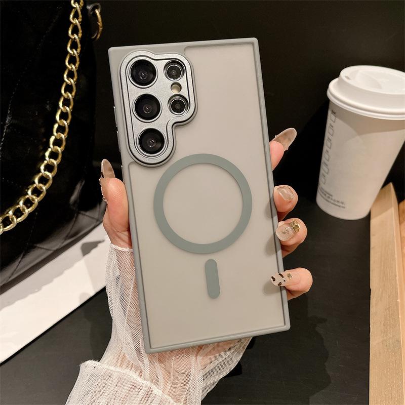 Samsung S26 Ultra/S25+ Magnetic Case with Lens Film & Frosted Finish