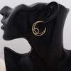 Classic Hollow Moon Shape Dangle Earrings for Women Trendy Golden Metal Round Circle C Shape Drop Earrings Geometry Jewelry