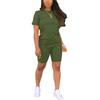 Summer 2pcs Outfits For Women Short Sleeve T-Shirts Pants Shorts Set Gradient Color Tracksuit Sportwear